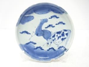 古伊万里　染付　馬　七寸皿